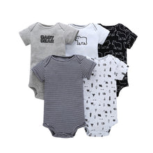 CHUYA Summer Bodysuits 5 Pieces/Lot Baby Girl Clothes Short Sleeve Cotton Printed Bodysuits Baby Jumpsuit Baby Boy Clothes V55