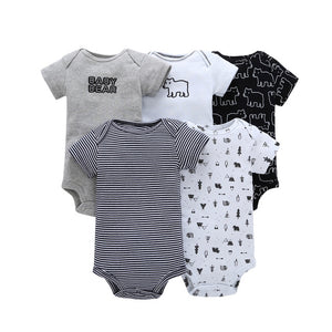 CHUYA Summer Bodysuits 5 Pieces/Lot Baby Girl Clothes Short Sleeve Cotton Printed Bodysuits Baby Jumpsuit Baby Boy Clothes V55