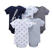 CHUYA Summer Bodysuits 5 Pieces/Lot Baby Girl Clothes Short Sleeve Cotton Printed Bodysuits Baby Jumpsuit Baby Boy Clothes V55