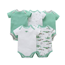 CHUYA Summer Bodysuits 5 Pieces/Lot Baby Girl Clothes Short Sleeve Cotton Printed Bodysuits Baby Jumpsuit Baby Boy Clothes V55