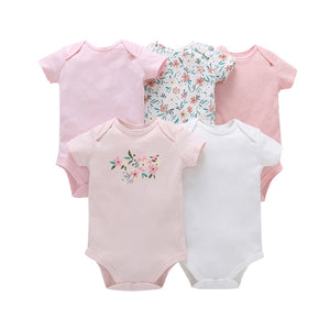 CHUYA Summer Bodysuits 5 Pieces/Lot Baby Girl Clothes Short Sleeve Cotton Printed Bodysuits Baby Jumpsuit Baby Boy Clothes V55