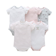 CHUYA Summer Bodysuits 5 Pieces/Lot Baby Girl Clothes Short Sleeve Cotton Printed Bodysuits Baby Jumpsuit Baby Boy Clothes V55