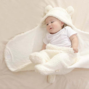 Baby Blanket Warm Cartoon Ears Toddler Envelope Swaddle Winter Newborn Swaddling Wrap Sleeping Bag Bed Crib Quilt Infant Blanket