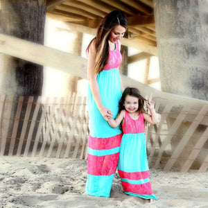 2018 Lace Family Matching Mother Daughter Dresses